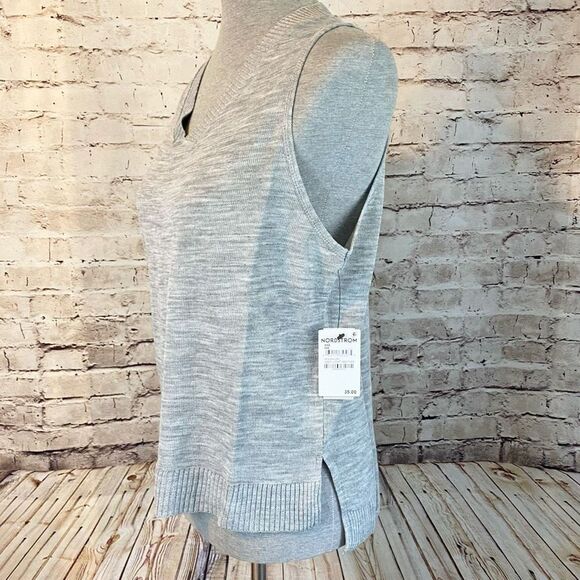 BP Nordstorm Womens Gray Sleeveless Acrylic Oversized Sweater Vest Size XXS - Picture 5 of 8